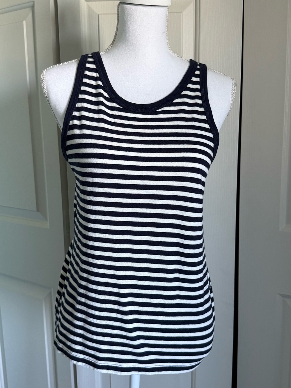 J. Crew Striped Navy and White Tank Top. Size medium
